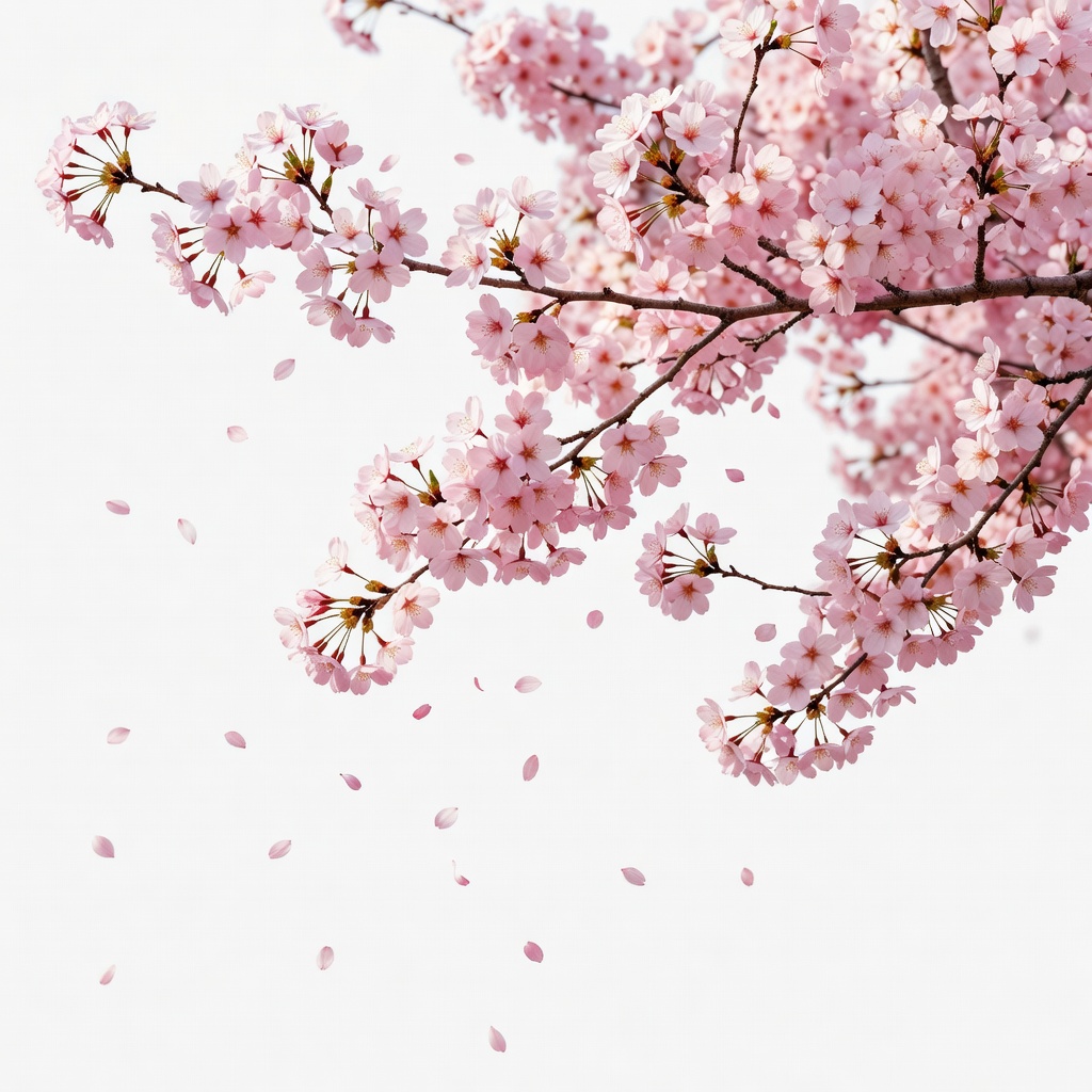 満開の桜の木。穏やかな春の空気と共に新しい始まりを象徴します。